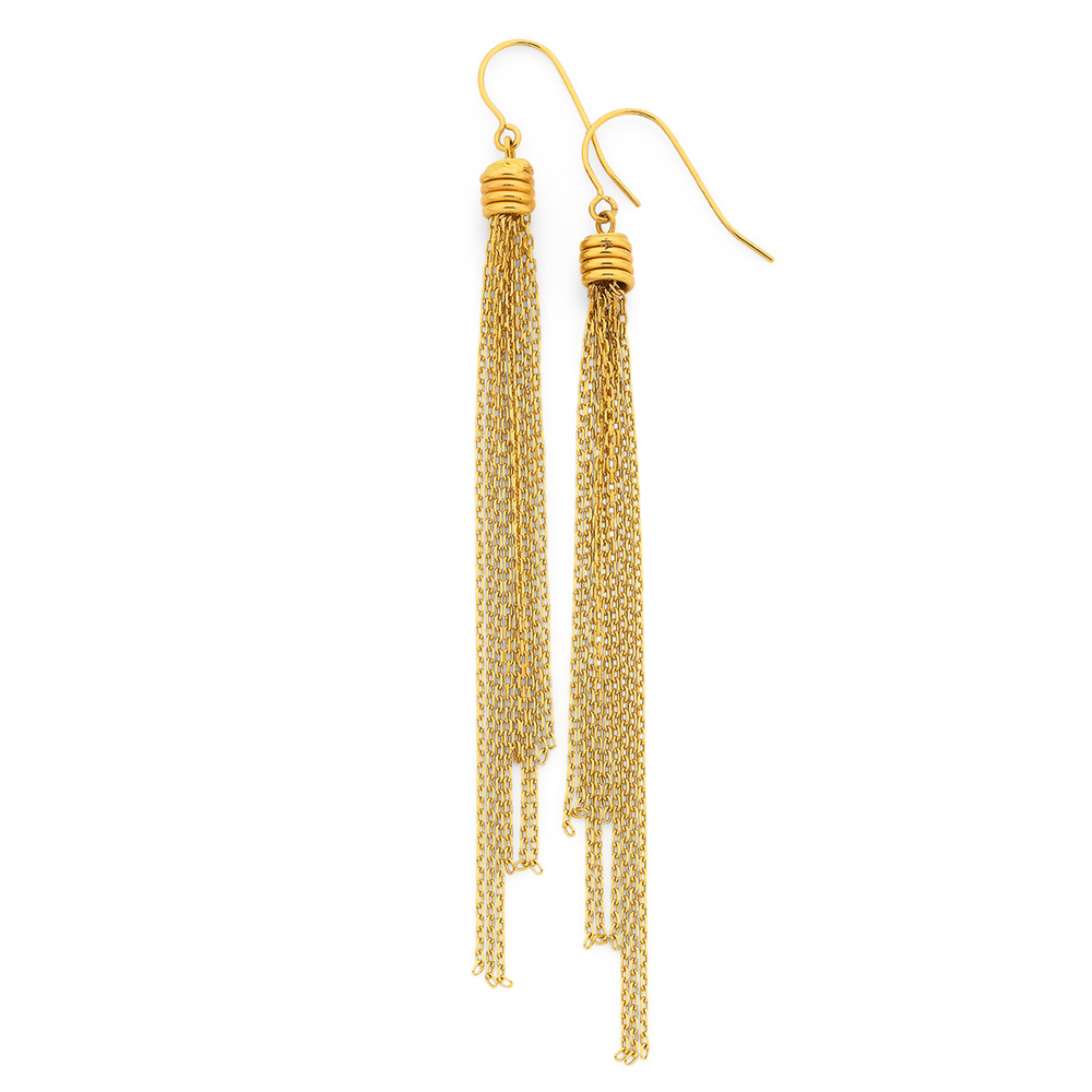 Discover 160+ long tassel earrings gold seven.edu.vn