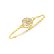 9ct Tension Bangle with Beehive & Rose