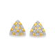 9ct Triangle Ribbed Diamond Earrings