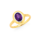 9ct Two Tone Amethyst Ring