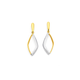 9ct Two Tone Diamond Set Earrings