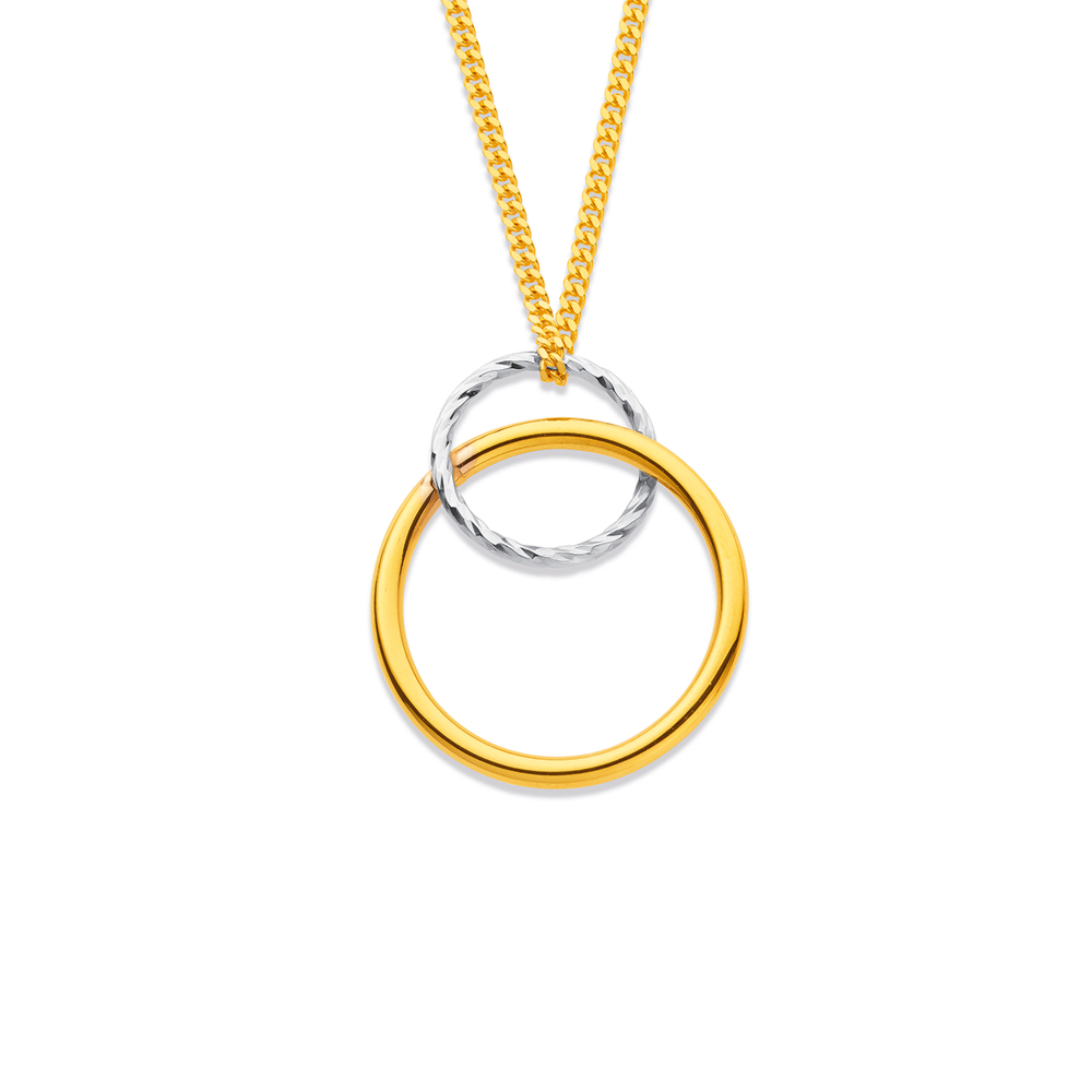 Skagen Jewellery Skagen Kariana Zen Layers Two Tone Stainless Steel Circle  Necklace 45cm + 7cm - Necklaces from Faith Jewellers UK