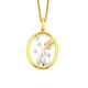 9ct Two Tone Flower Pendant