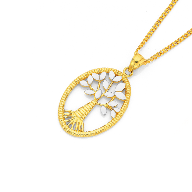 Two tone tree of life pendant Clearance