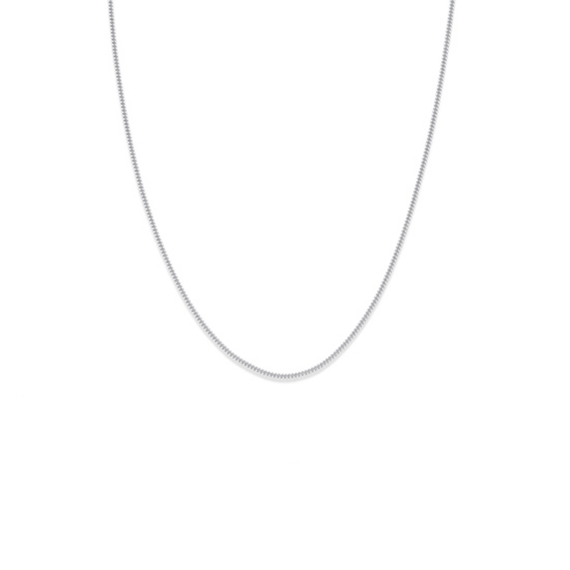 9ct White Gold 1mm Wide Diamond Cut Solid Curb Chain - 18in - R9604 | F.Hinds Jewellers 9ct White Gold 1mm Wide Diamond Cut Solid Curb Chain - 18in - R9604 | F.Hinds Jewellers