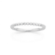 9ct White Gold Diamond Cut Bead Stacker Ring