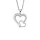 9ct White Gold Diamond Heart Pendant TDW=.10ct