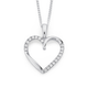 9ct White Gold Diamond Heart Pendant Total Diamond Weight=.15ct