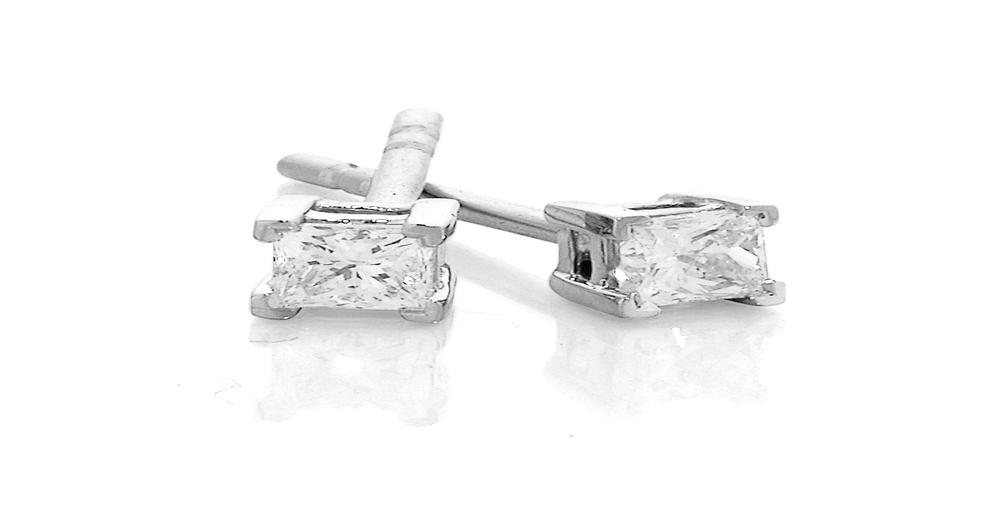 9ct White Gold, Studs Stewart Dawsons