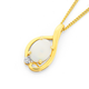 9ct White Opal & Diamond Pendant