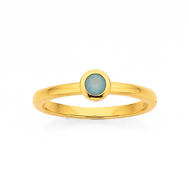 Eliza 9ct Blue Chalcedony Stone Ring