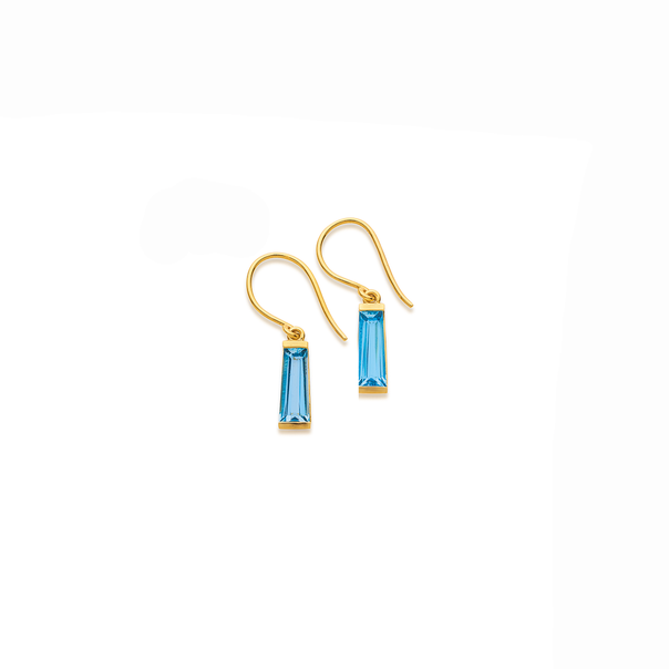 Eliza 9ct Blue Topaz Hook Earrings
