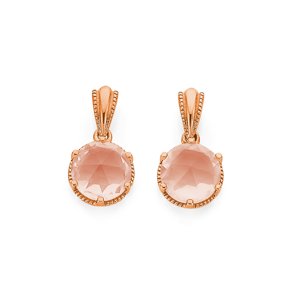 Siren Stud Earrings in 18ct Rose Gold Vermeil on Sterling Silver and Rose  Quartz  Jewellery by Monica Vinader