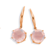 Eliza 9ct Rose Gold Rose Quartz Hook Earrings