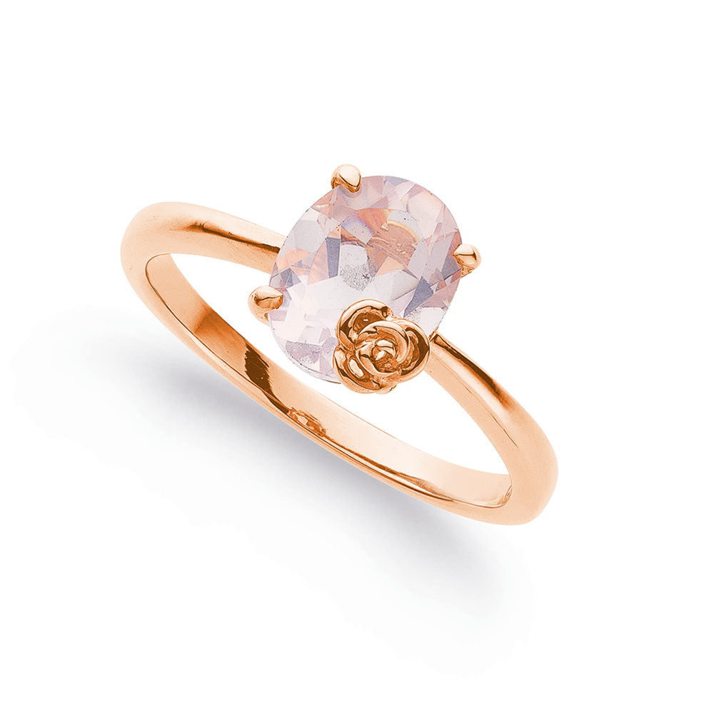 Real Gold-Plated Z Rose Quartz Nugget Ring Pink-Small - Accessorize India