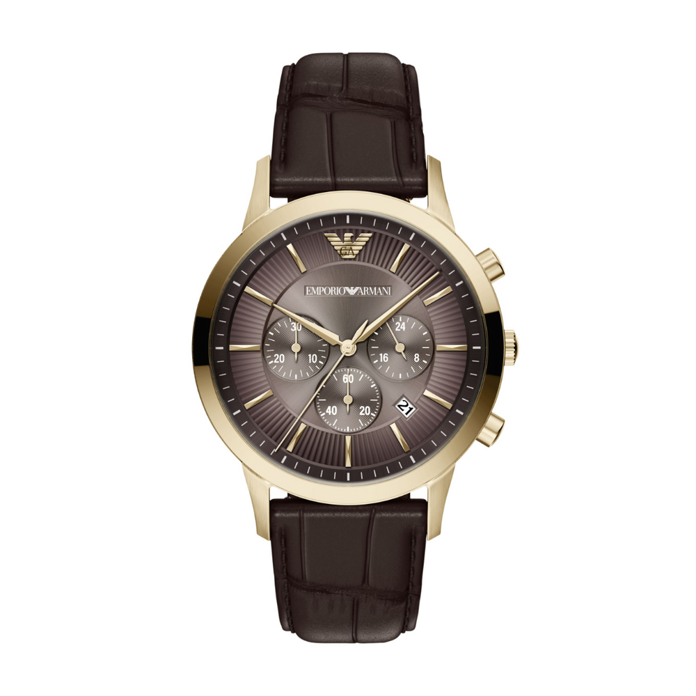 Emporio Armani Men's Archetipo Brown Leather Ar11822 in Gold