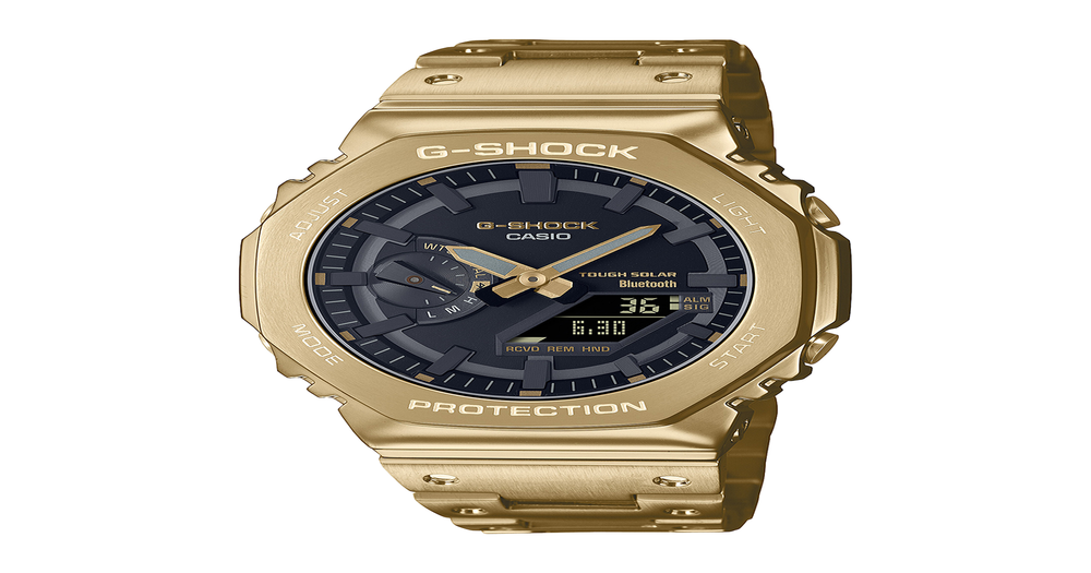 G-shock Full-metal Gold Tone Solar Watch Gmb2100gd-9a in Gold