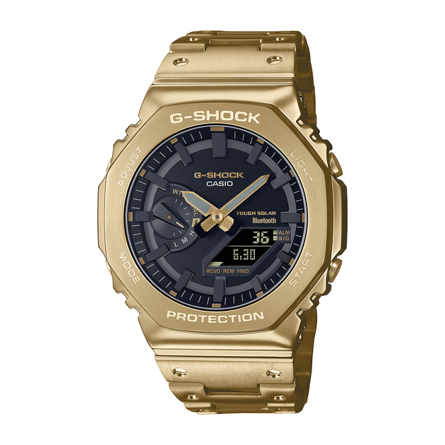 G-shock Full-metal Gold Tone Solar Watch Gmb2100gd-9a in Gold