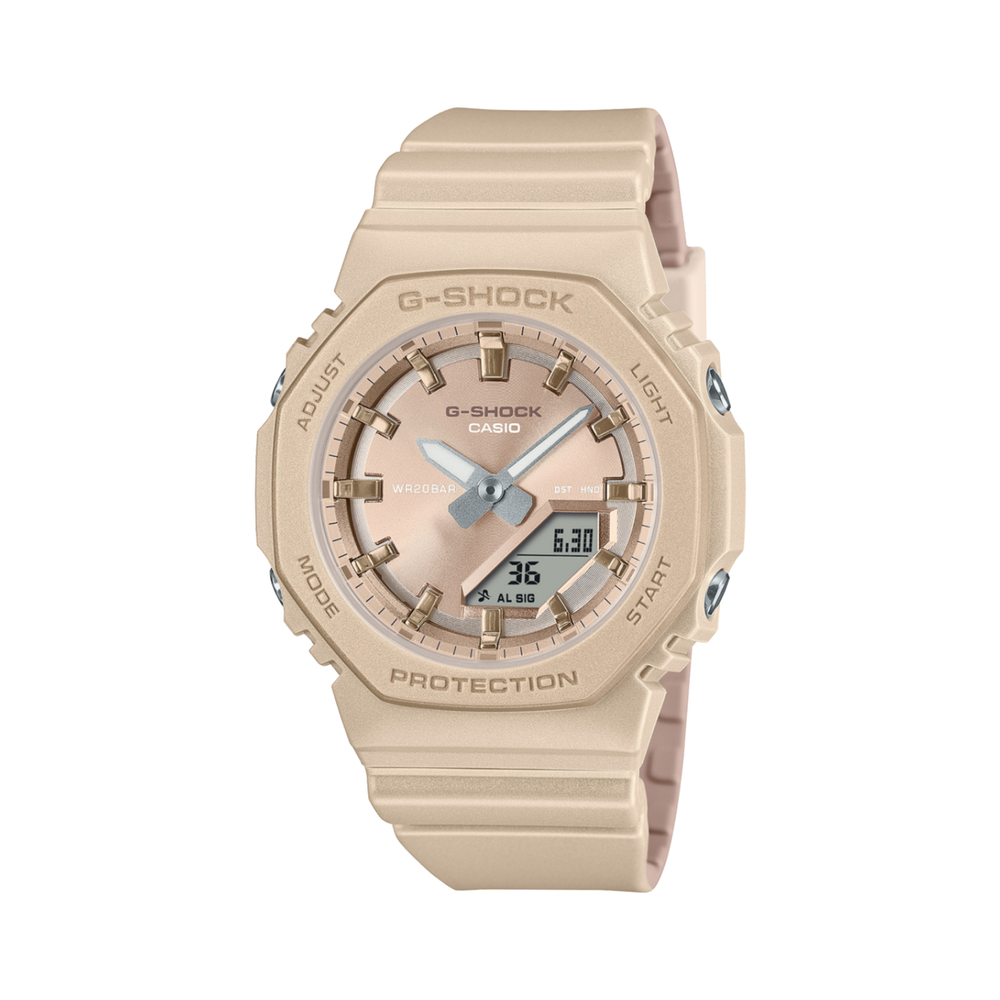 G-shock S-series Beige Pearly Luster Dial Analogue/digital Watch