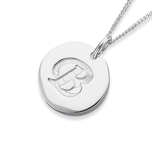 Initial B Pendant In Sterling Silver Stewart Dawsons