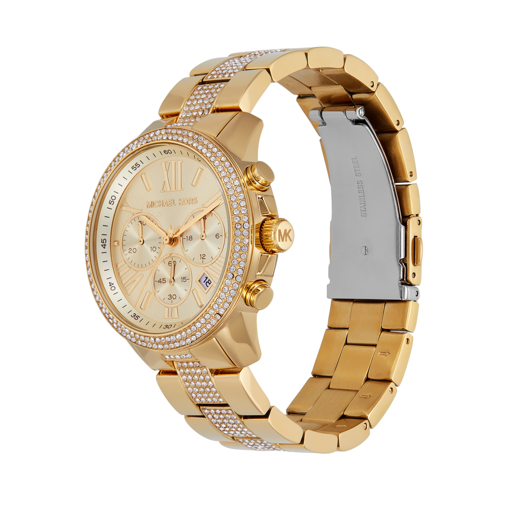 Michael Kors Brynn Gold Tone Chronograph Mk7504 in Gold | Stewart