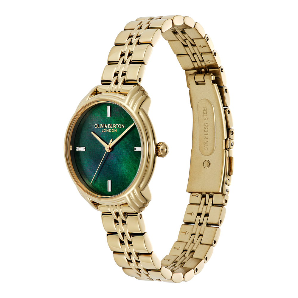 Olivia Burton Women\'s Watch 24000067 Quartz Gold Green Dial Leather Strap 40mm Buy Olivia burton Ultra Slim Analog Green Dial Women main image 4