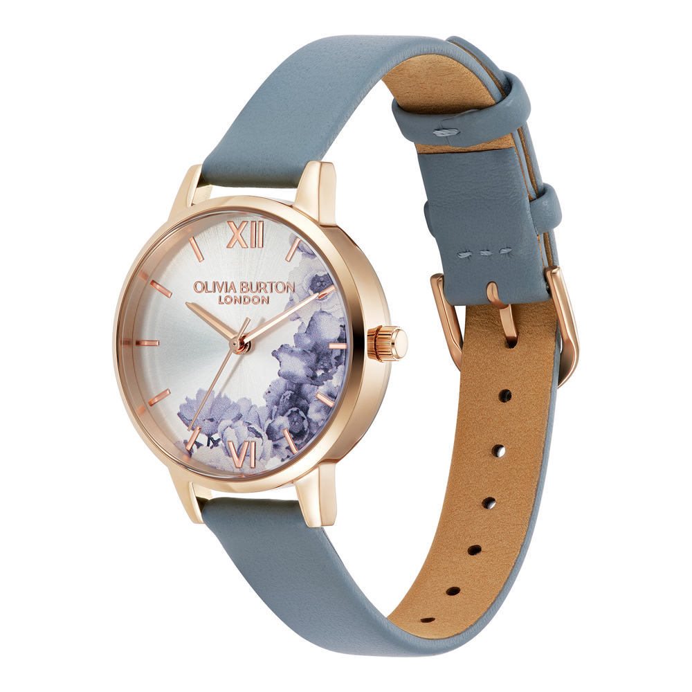 Olivia Burton Illustrated Florals Ladies Blue Watch Ob24000227