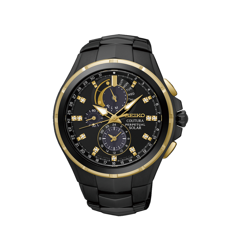 Seiko Mens Coutura Watch Ssc573p in Black Stewart Dawsons