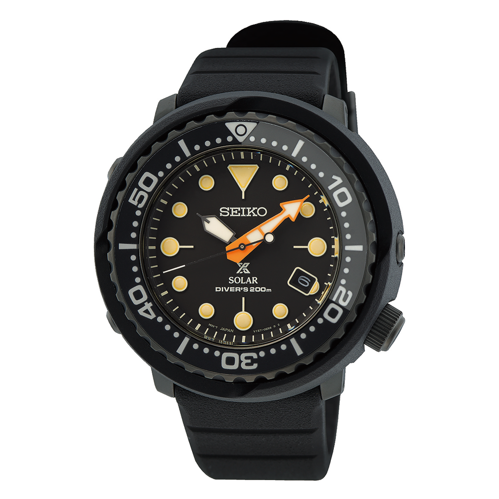 Seiko Men's Prospex Solar Watch in Black | Stewart Dawsons