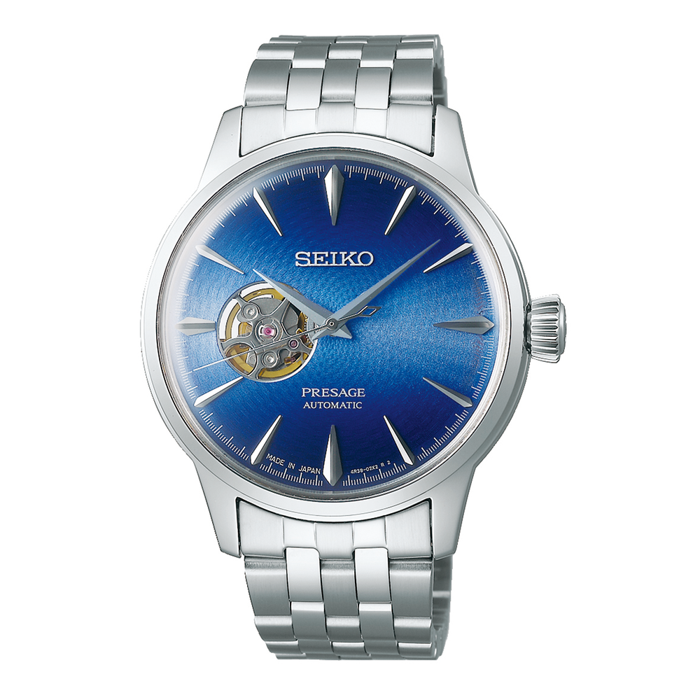 Seiko Presage Cocktail Time Blue Acapulco Automatic in Silver | Stewart  Dawsons