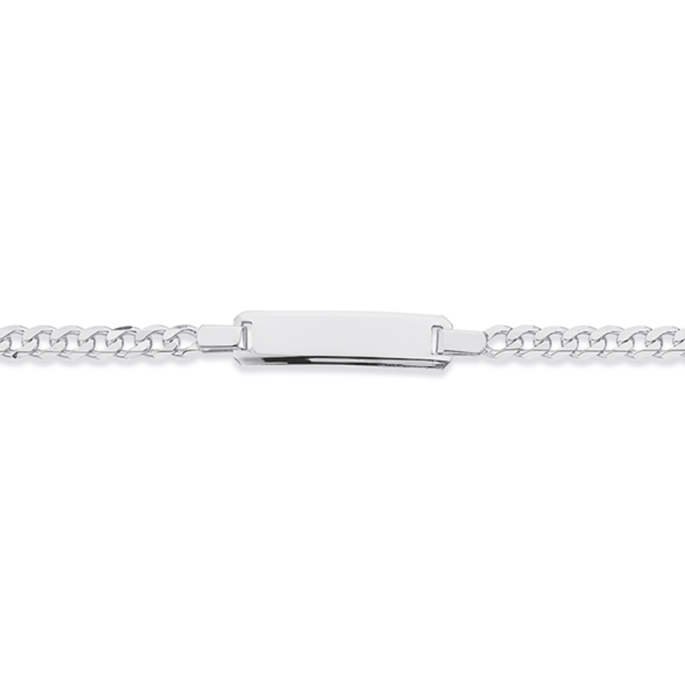 Silver 17cm Boys Curb Identity Bracelet Stewart Dawsons - Main Image