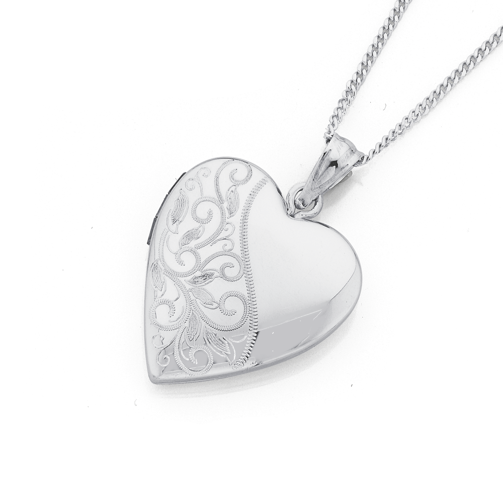 Swarovski® Birthstone Heart Necklace - Silver | Engravers Guild