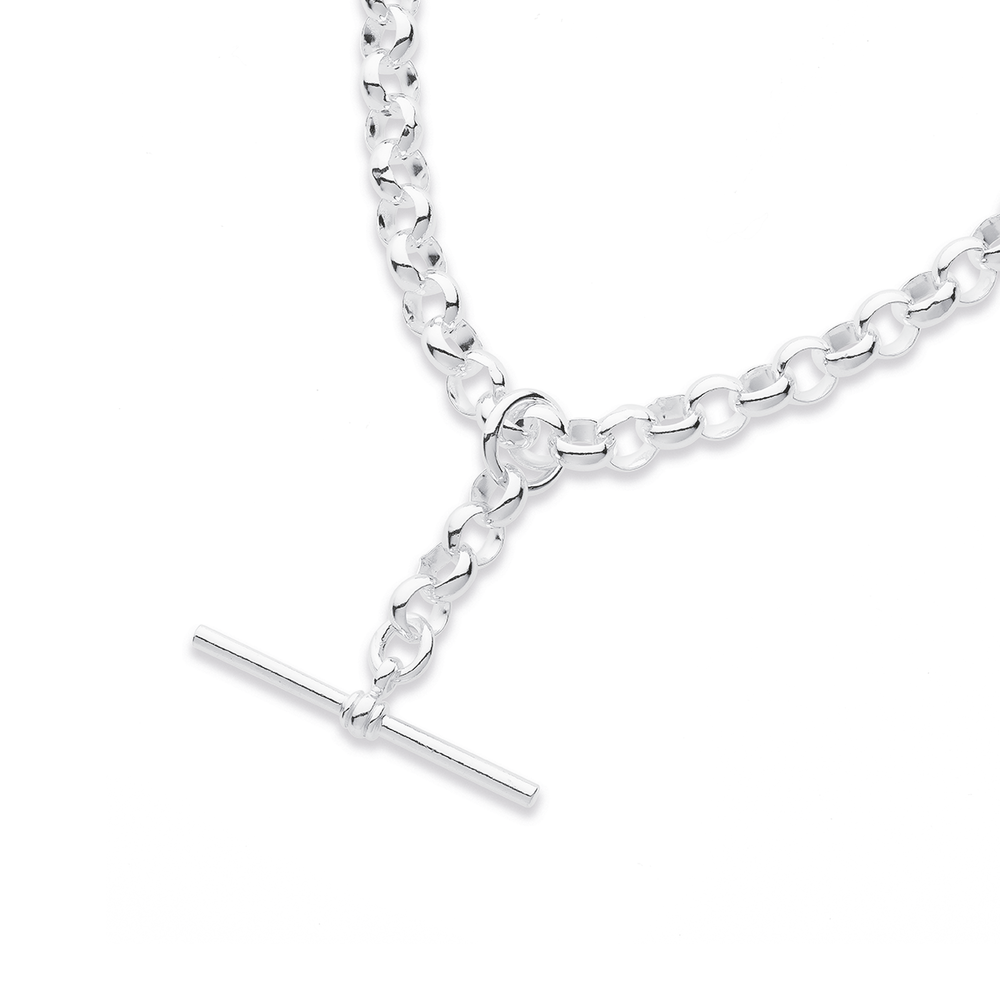 Silver 50cm Belcher Chain with T-Bar 