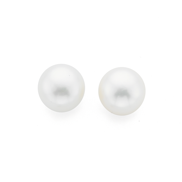 Sterling Silver 10mm Freshwater Pearl Studs