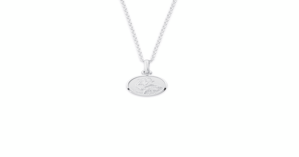Sterling Silver 10mm Round St Christopher Medal | Stewart Dawsons