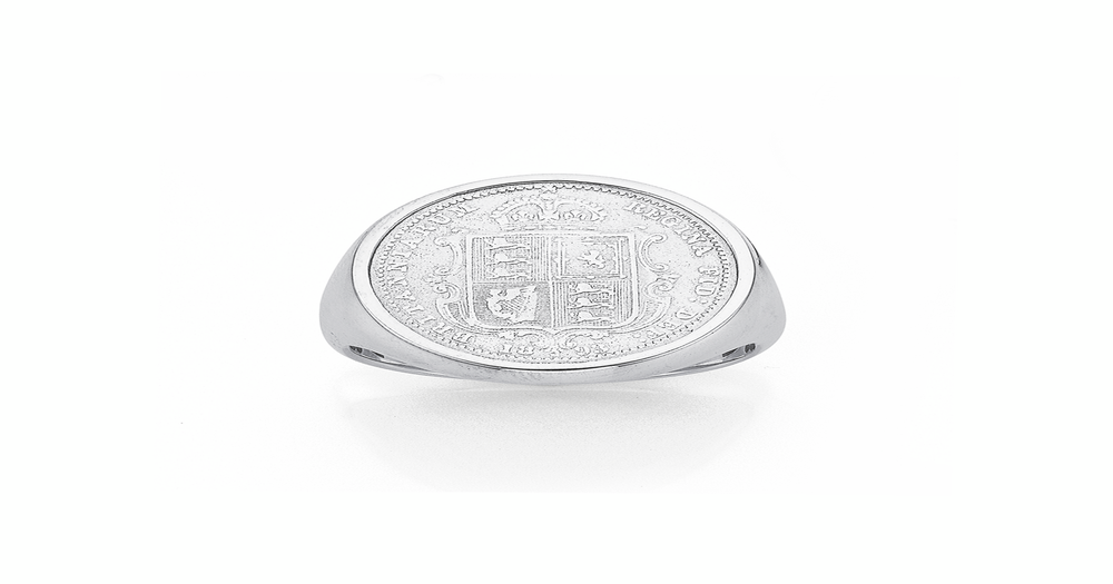 Sterling Silver 20mm Replica Coin Ring Size W | Stewart Dawsons