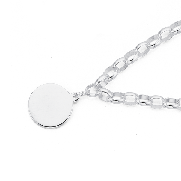 Sterling Silver 21cm Oval Belcher Bracelet
