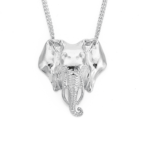 Sterling Silver 3-D Elephant Necklet