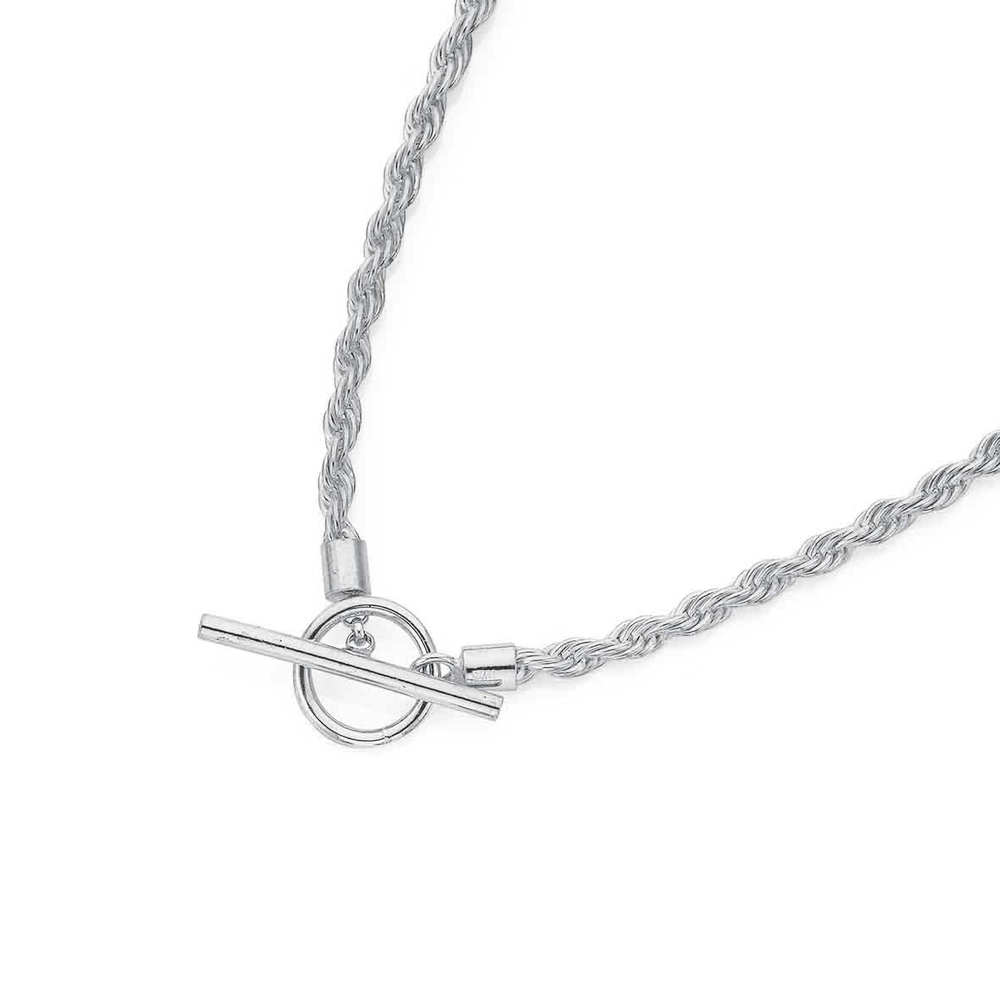 Sterling Silver Links T-Bar Necklace – Blacoe Jewellers