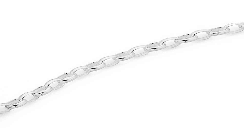 925 Sterling Silver Filled Belcher Rolo Link Chain Necklace – 50cm, Lobster Clasp, Women's