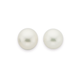 Sterling Silver 9-9.5mm Button Cultured Fresh Water Pearl Stud Earrings