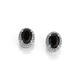 Sterling Silver Black Sapphire and Cubic Zirconia Earrings