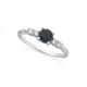 Sterling Silver Black Sapphire & Cubic Zirconia Ring