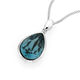 Sterling Silver Blue Crystal Pear Pendant