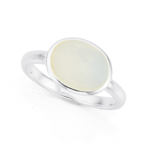 Sterling Silver Chalcedony Ring Size Q