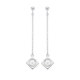 Sterling Silver Created Pearl Chain Earrings