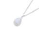 Sterling Silver Cubic Zirconia & Created Opal Pear Pendant