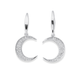 Sterling Silver Cubic Zirconia Crescent Moon Hook Earrings
