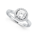 Sterling Silver Cubic Zirconia Halo Ring SIZE S