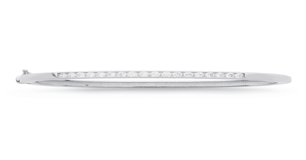 Catalina Hinge Bangle Bracelet with  Cubic Zirconia Stones main image 0